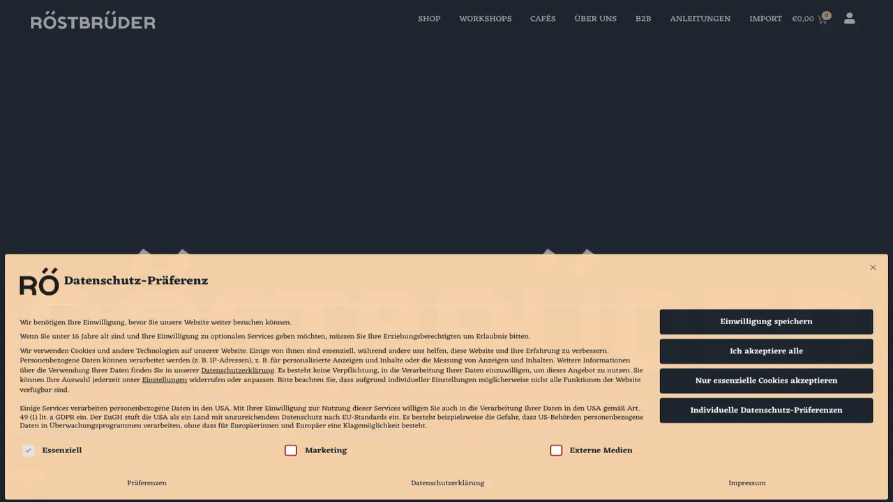 Website der Röstbrüder