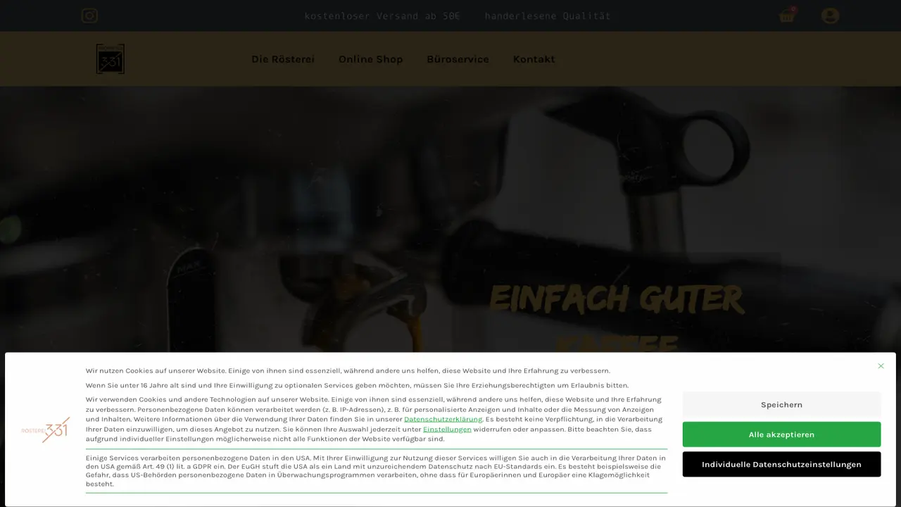 Website der Rösterei 331