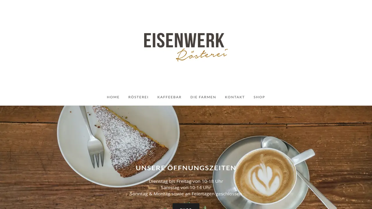 Website der Rösterei Eisenwerk