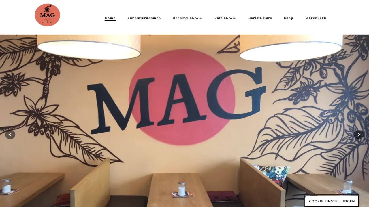 Website der Rösterei M.A.G.