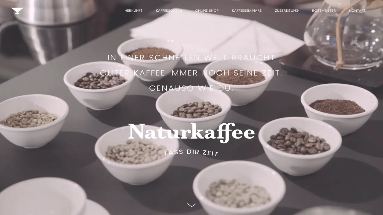 Website der Rösterei Naturkaffee