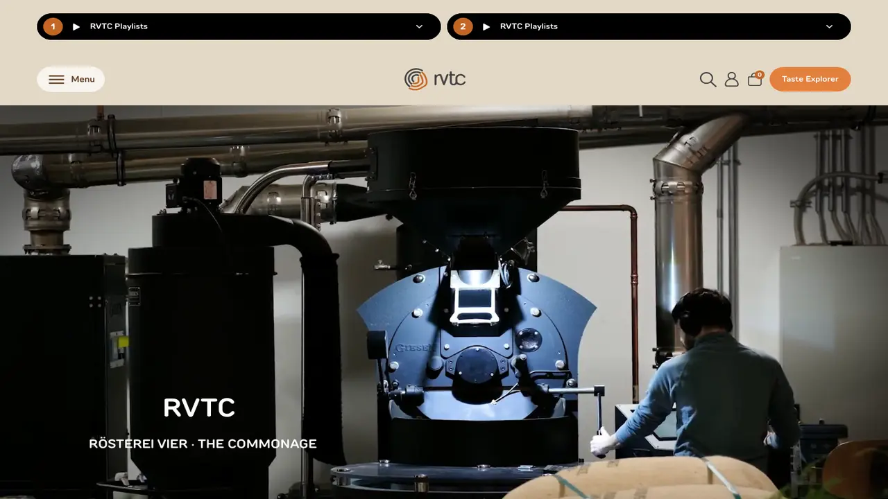 Website der RVTC Rösterei VIER