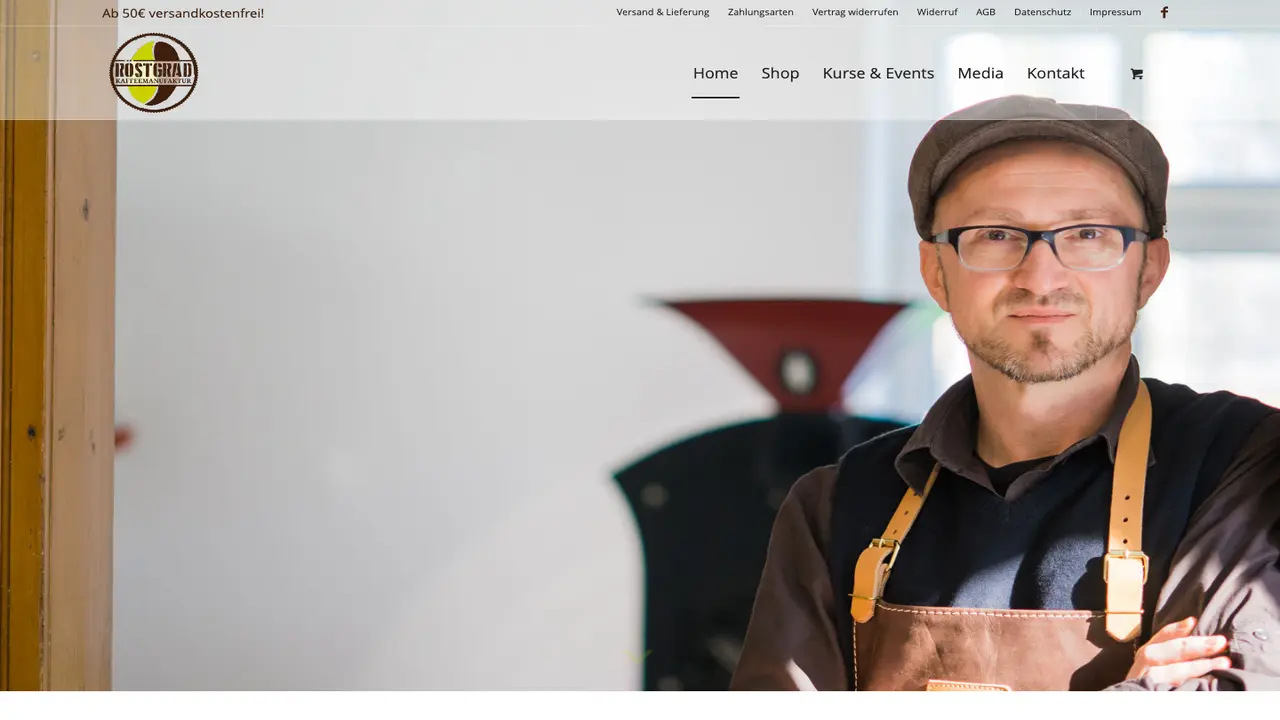 Website der Röstgrad Kaffeemanufaktur Inh. Thomas Krüger