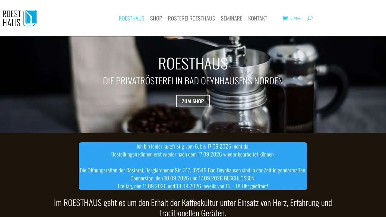 Website der Roesthaus