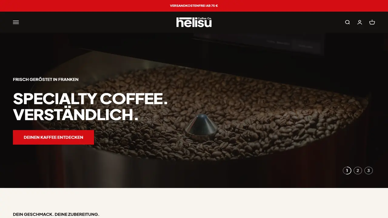 Website der roestkaffee Origins