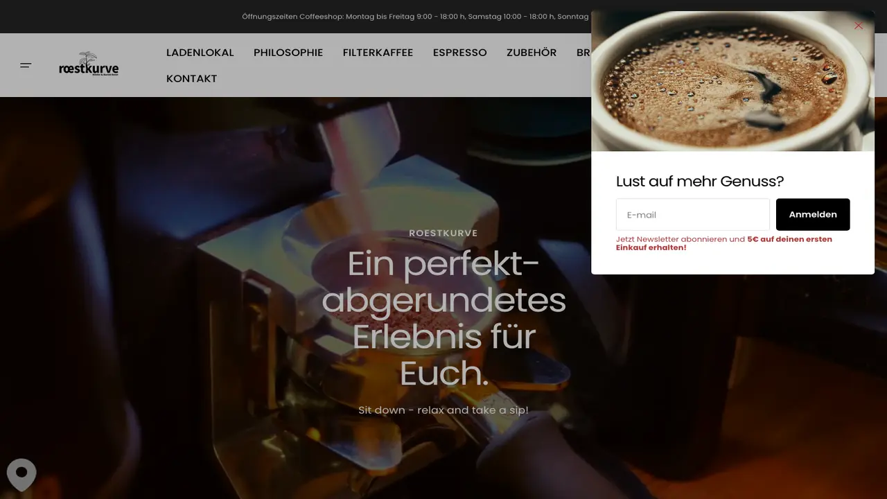 Website der roestkurve Röster und Baristi Bonn