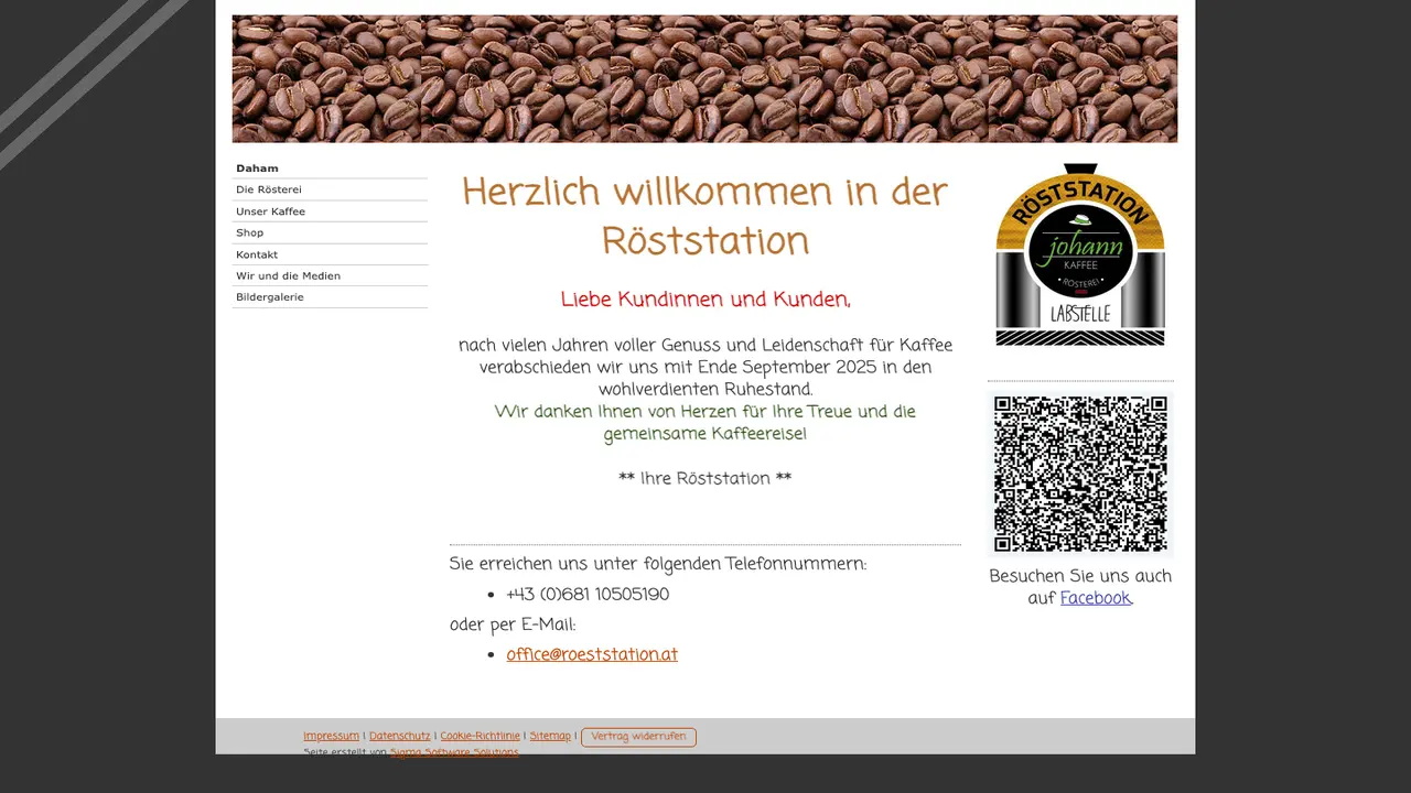 Website der Röststation e.U.