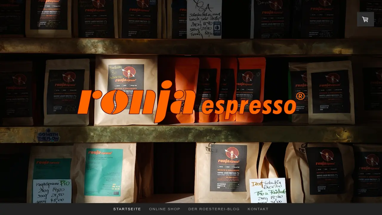 Website der Ronja Espresso