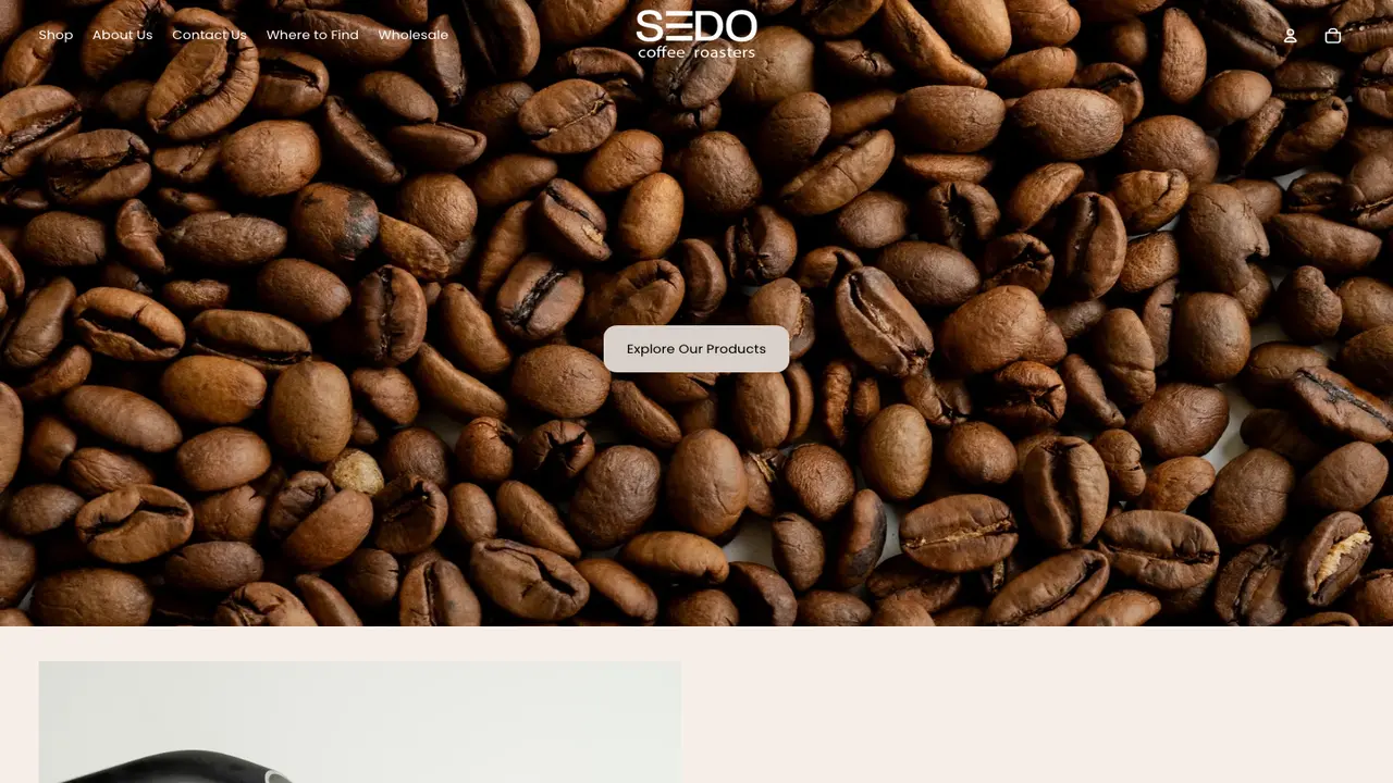 Website der SEDO coffee roasters