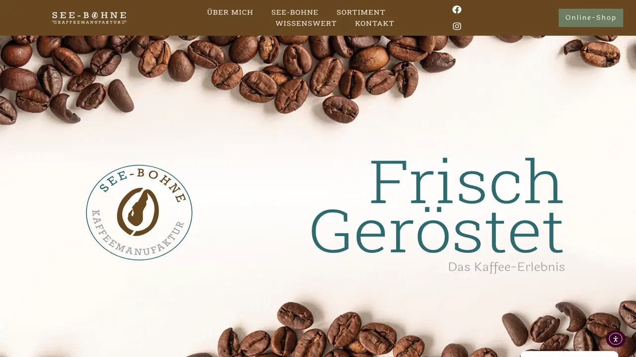 Website der See-Bohne Kaffeemanufaktur GmbH