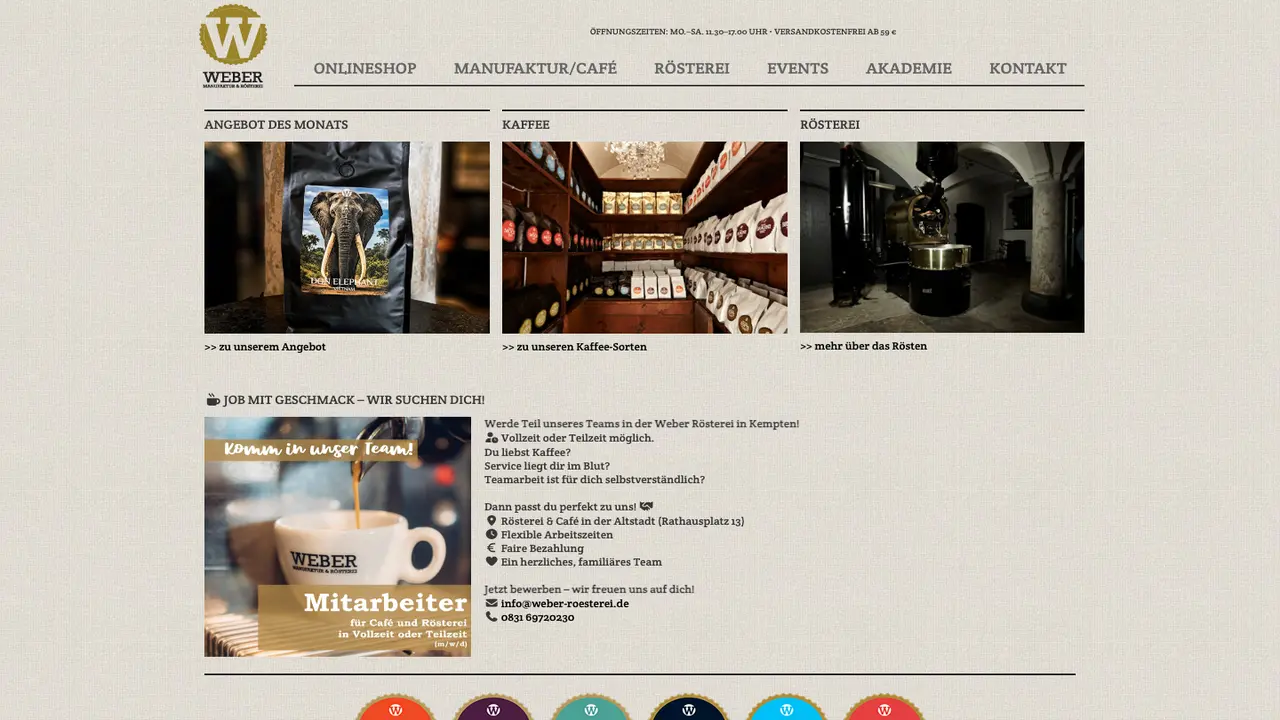 Website der Special house for coffee