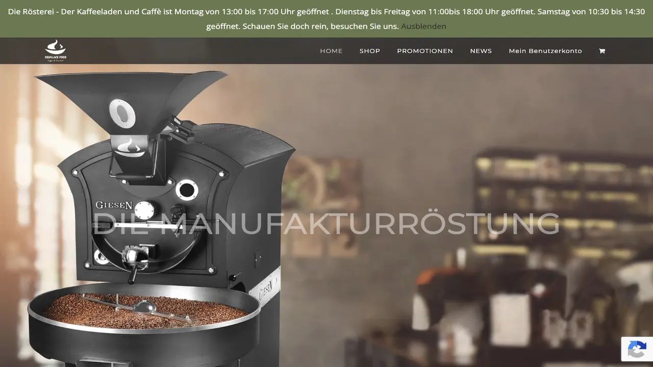 Website der SQUILLACE FOOD - Kaffee und Feinkost