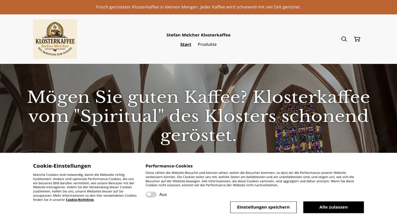 Website der Stefan Melcher Klosterkaffee
