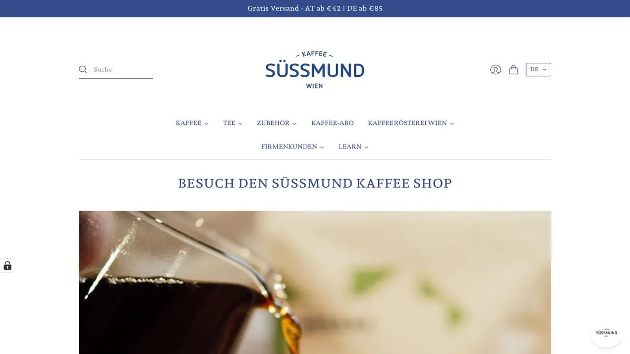 Website der Süssmund Kaffee