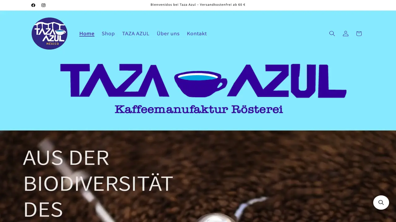 Website der Taza Azul