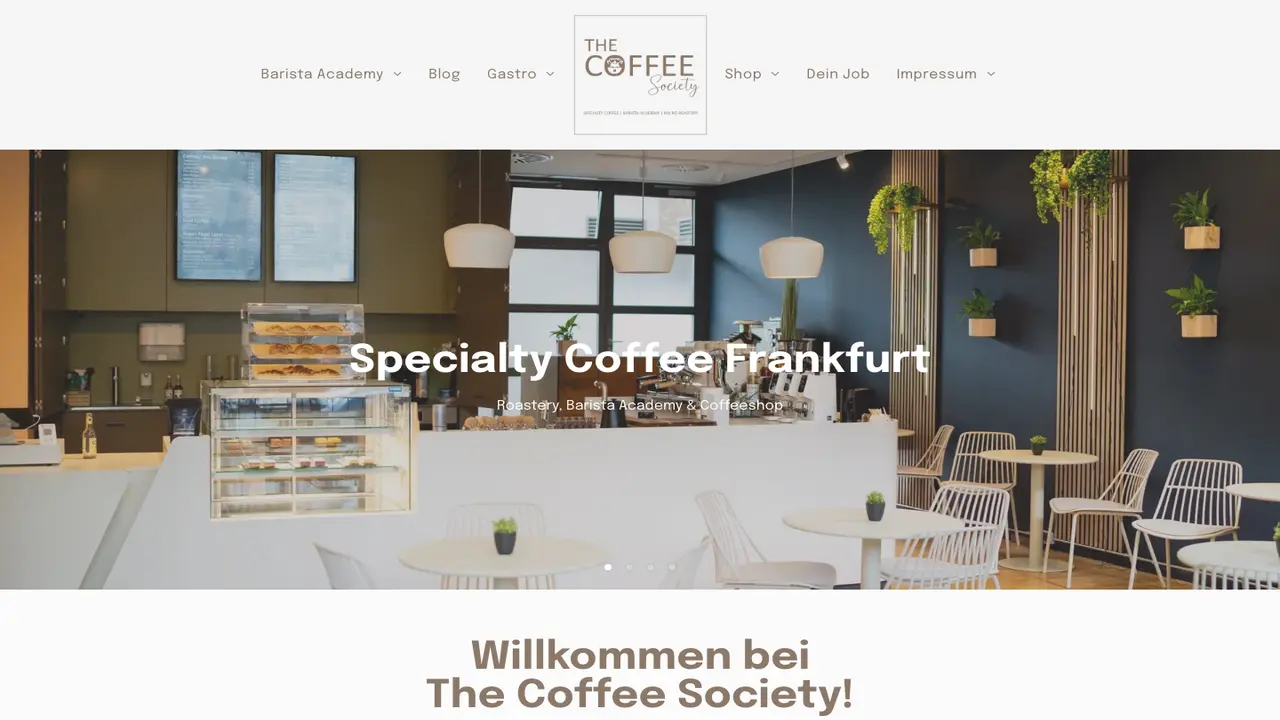 Website der The Coffee Society