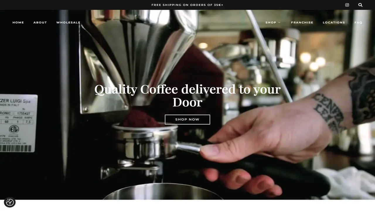 Website der The Visit Coffee Roastery