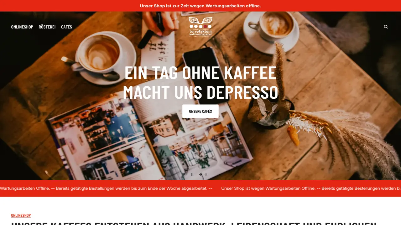 Website der Torrefaktum
