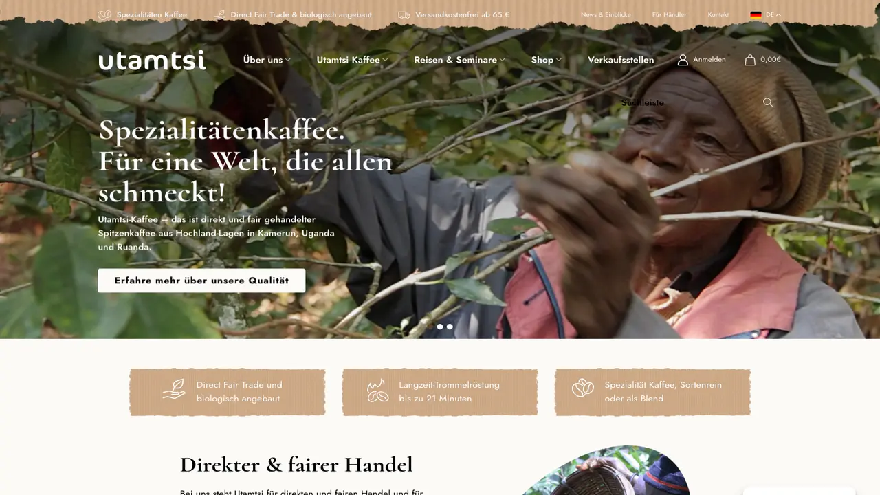 Website der Utamtsi GmbH