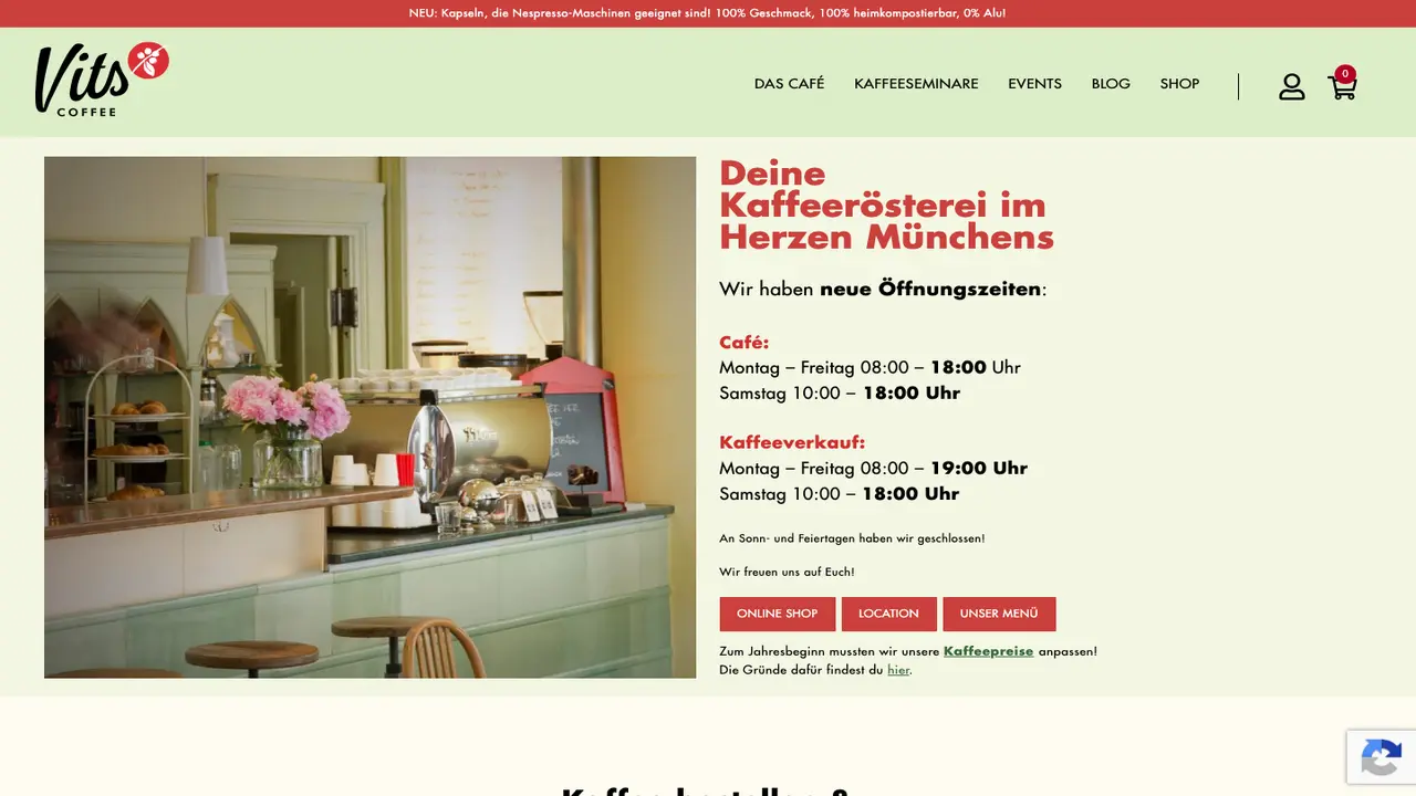 Website der Vits Kaffee GmbH & Co.KG