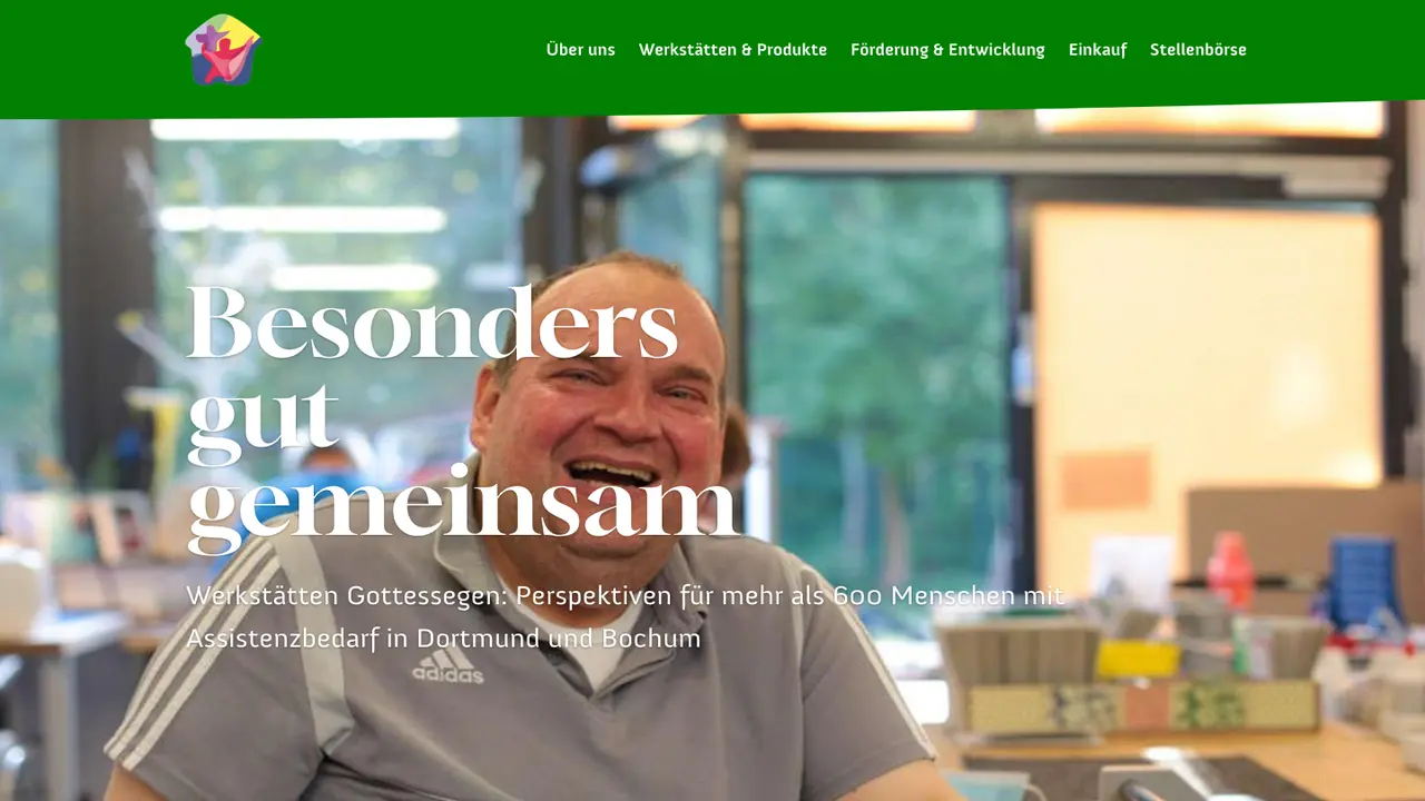 Website der Werkstätten Gottessegen