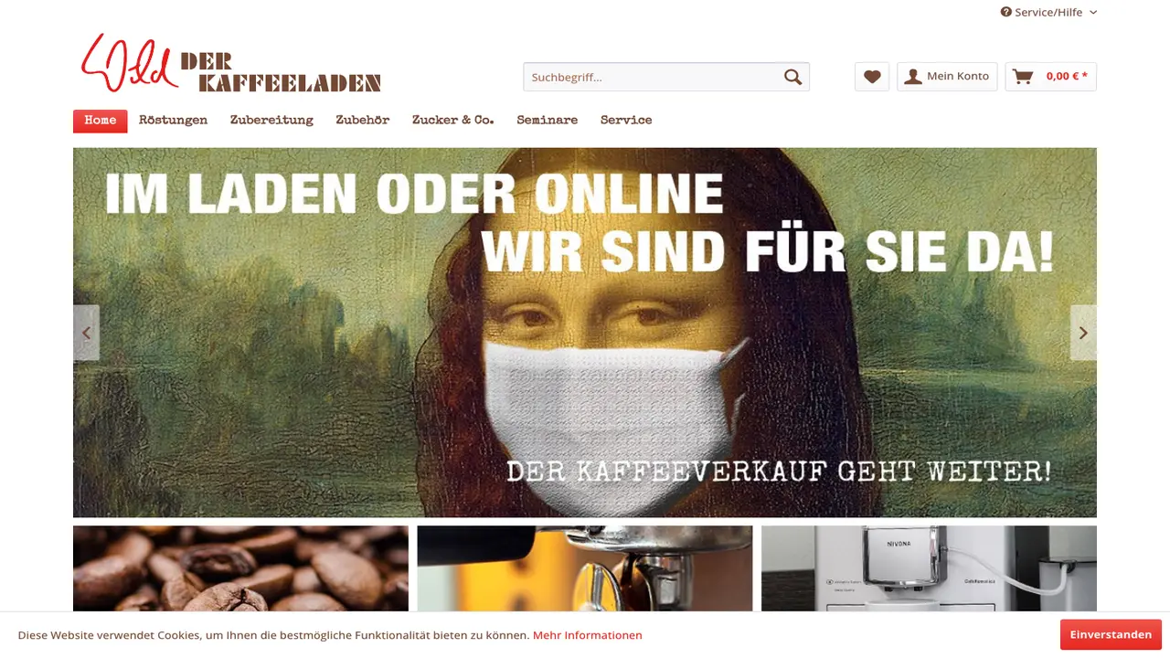 Website der Wild - Der Kaffeeladen