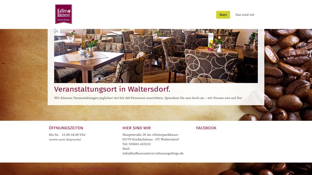 Website der Zittau Mountains Coffee Roasters