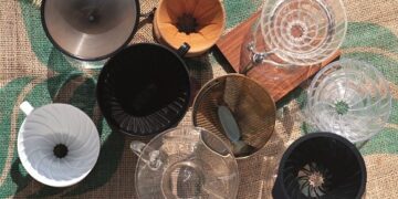 unterschiedliche kaffeefilter von oben