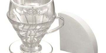 Kunststoffkaffeefilter mit Filterpapier