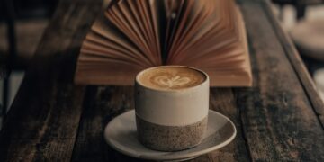 cup of coffee and book