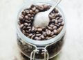 Jar of coffee beans