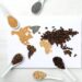 Map of world made from different kinds of spices