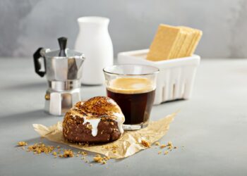 Smores donut with espresso