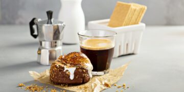 Smores donut with espresso