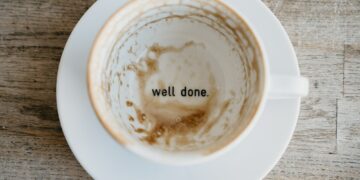 Coffee cup empty finished surprise message cafe cup complete encouragement funny white natural brown
