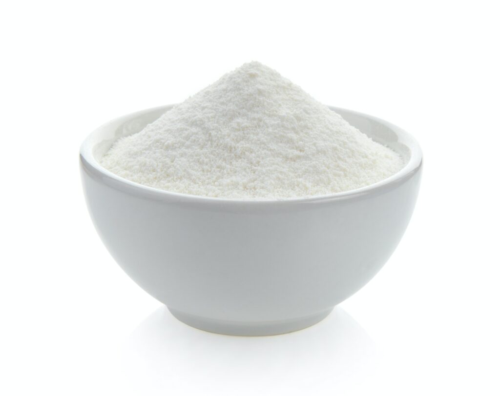 Creamer, Coffee whitener, Non-dairy creamer in a bowl on white b