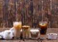 Different trendy cold coffee drink