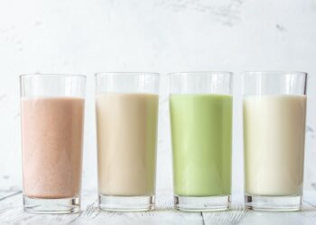 Assortment of different kinds of milk