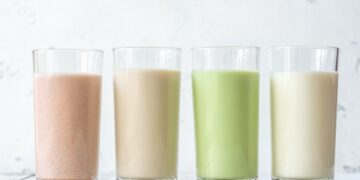 Assortment of different kinds of milk