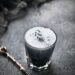 Black charcoal latte. Detox drink.