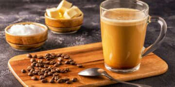 Bulletproof coffee, blended with organic butter and MCT coconut oil