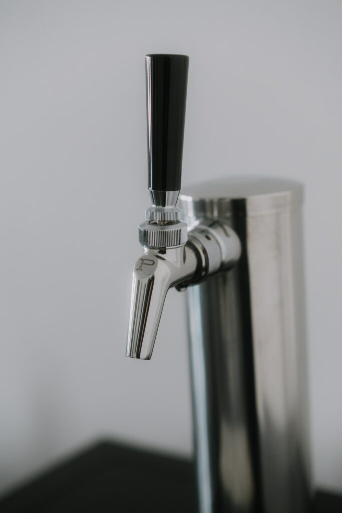 stainless steel metal tap handle clean beer alcohol draft kombucha cider seltzer coffee nitro bar