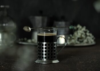 Strong black hot coffee